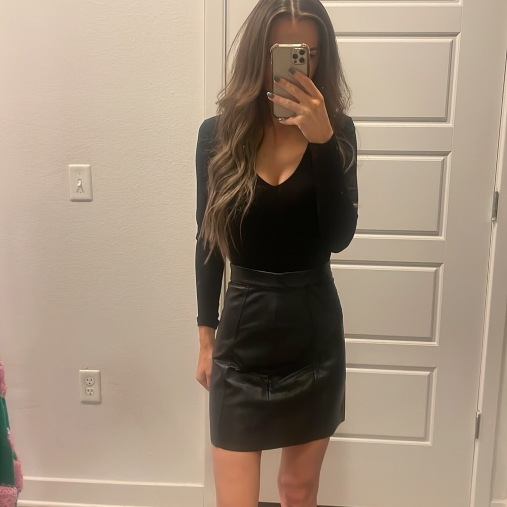 Faux Leather Mini Skirt